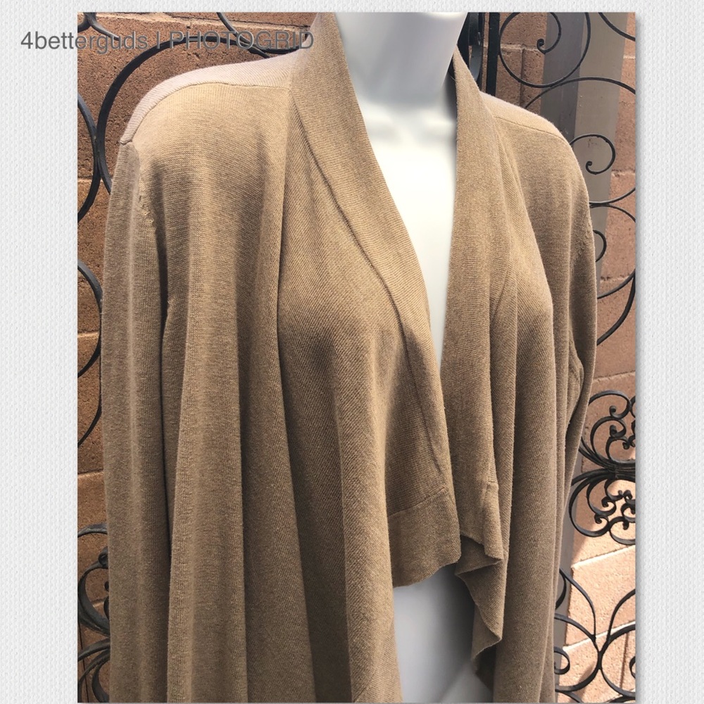 Lauren RL Draped Waterfall Front Cotton Blend Cardigan XL